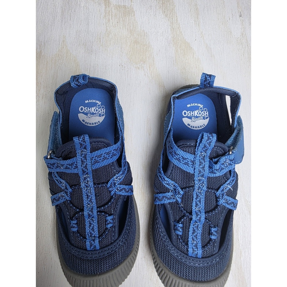 Oshkosh Toddler Sandals Shoes 12 Blue Closed Bumptoe Water Beach Boy Girl Bgosh